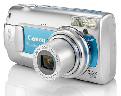 Canon PowerShot A470 là mẫu máy ảnh có thiết kế phá cách. Ảnh: PC World.