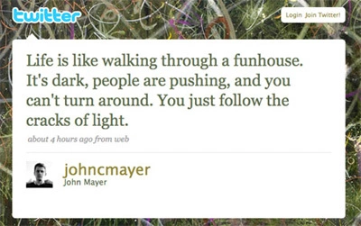 Trang tiểu blog của John Mayer - người yêu cũ của Jennifer Aniston.