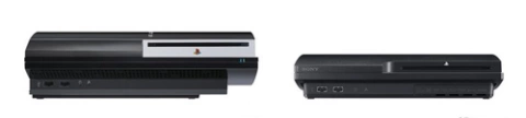 PlayStation 3 Fat (phải) ra mắt trước và sau đó được thay thế bằng PlayStation 3 Slim.