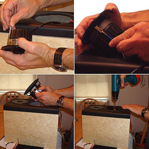 Nối dây và cố định driver.