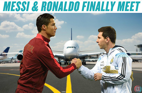 Messi, Ronaldo thành đề tài ảnh chế