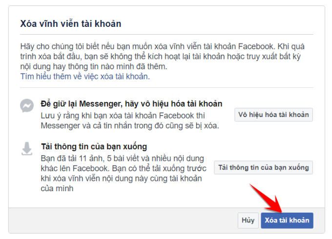 Làm cách nào để xóa tài khoản facebook