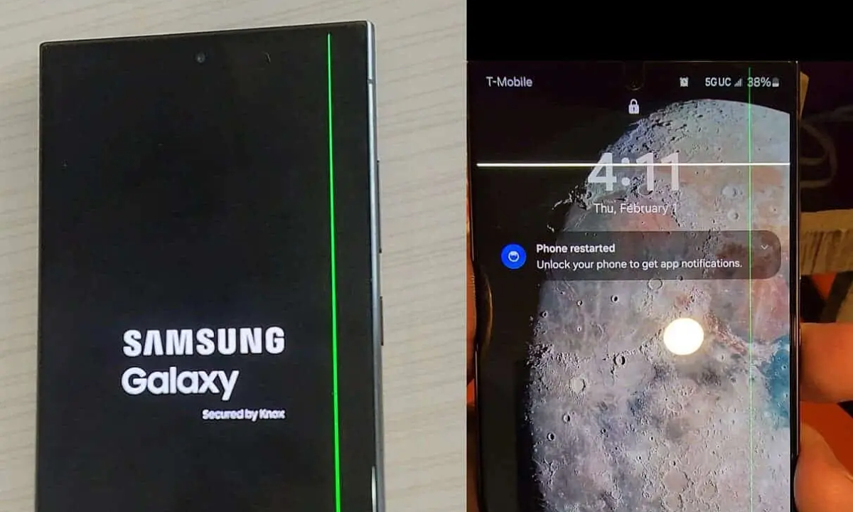 Galaxy S24 Ultra gặp lỗi sọc xanh màn hình