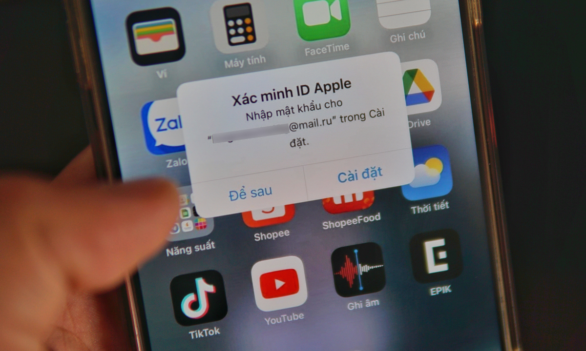 Thông báo "xác minh ID Apple" gây hoang mang