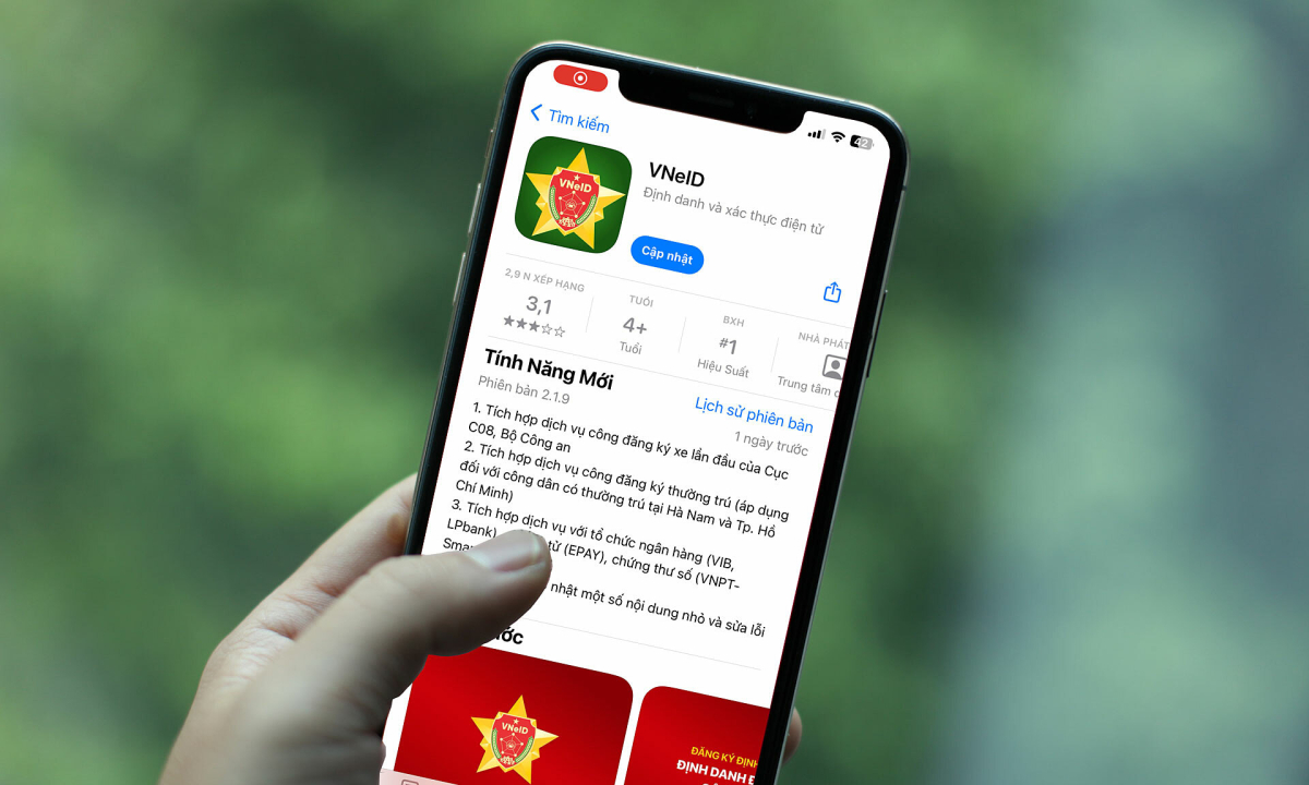 Ba điểm mới trên ứng dụng VNeID
