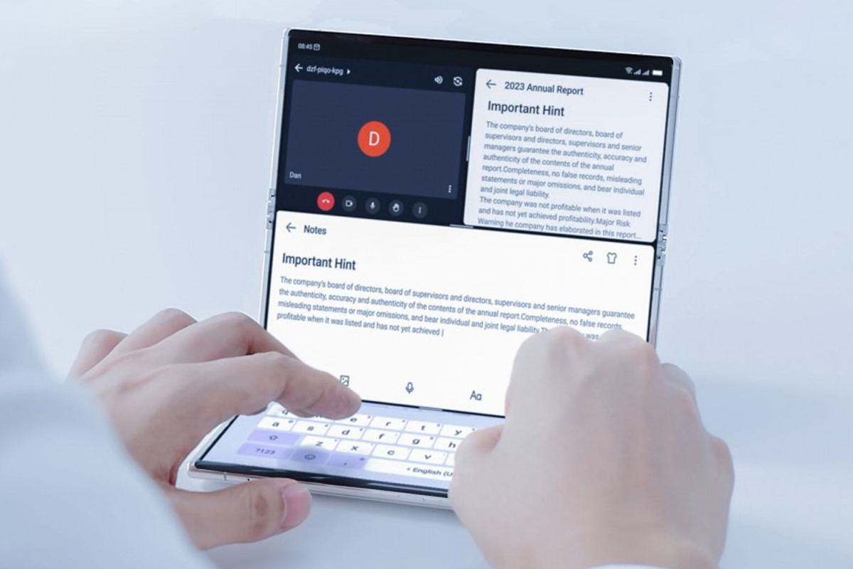 Tecno trình diễn điện thoại màn hình gập ba 10 inch