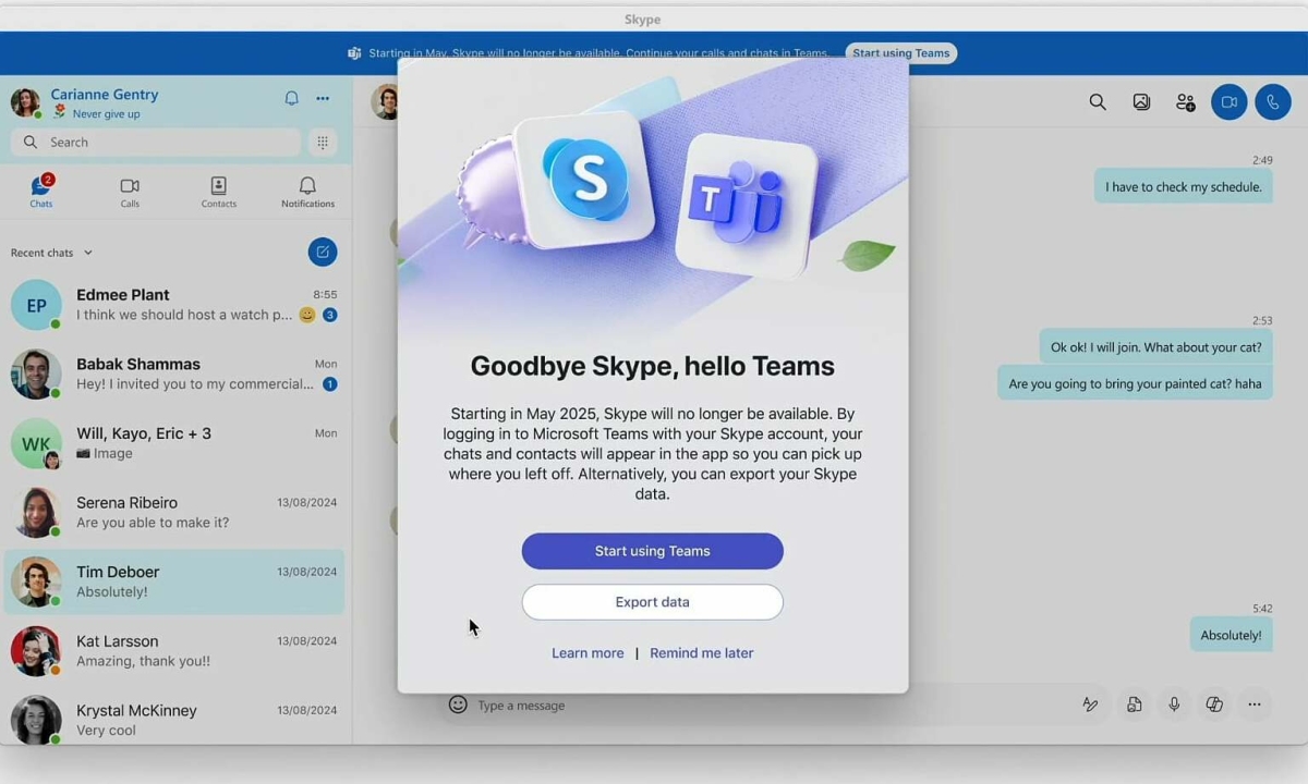 Nền tảng Skype dừng hoạt động